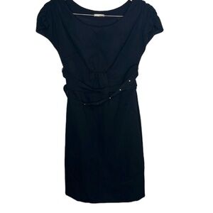 Loeffler Randall Black Wool Spike Belt Dress Women Size 2